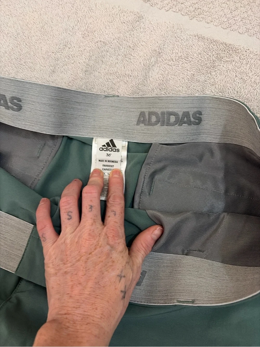 adidas Men's Teal Flat-Front Performance Shorts